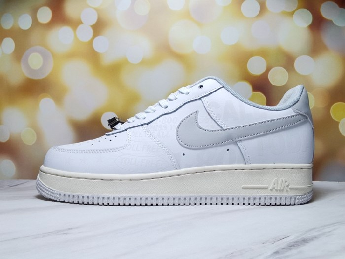 Men's Air Force 1 Low White/Gray Shoes 0169